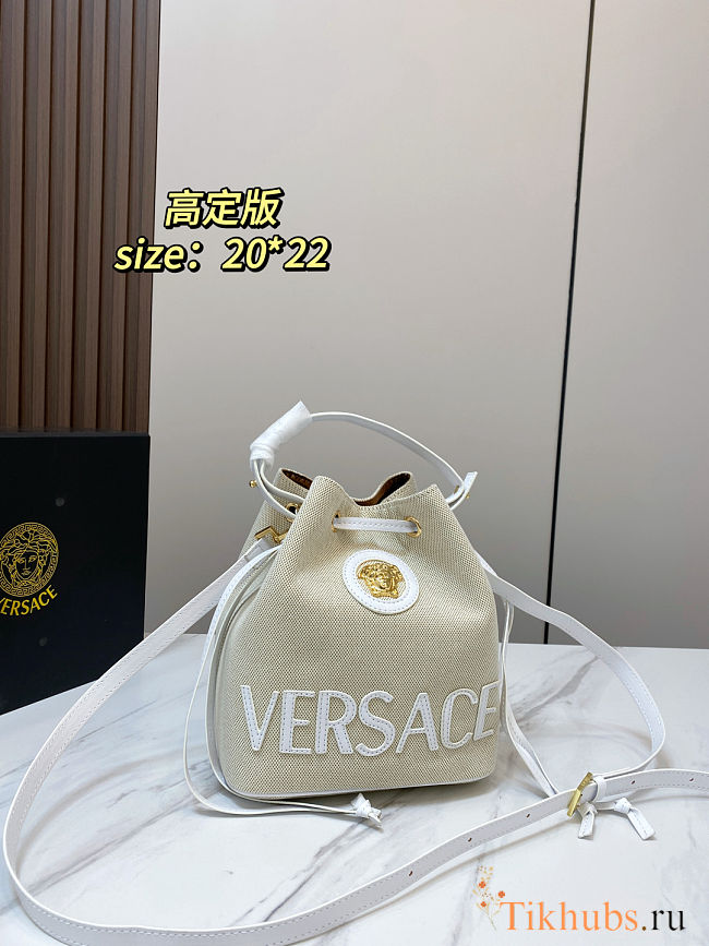 Versace La Medusa Canvas Bucket Bag 20x22x13cm - 1