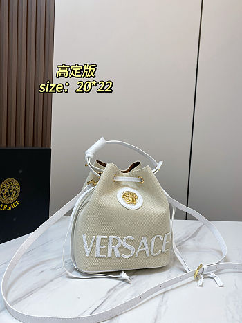 Versace La Medusa Canvas Bucket Bag 20x22x13cm