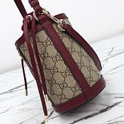 Gucci Ophidia Mini Bucket Bag GGCanvas in Red 11.5x23x8cm - 6