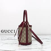 Gucci Ophidia Mini Bucket Bag GGCanvas in Red 11.5x23x8cm - 5