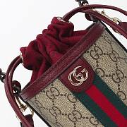 Gucci Ophidia Mini Bucket Bag GGCanvas in Red 11.5x23x8cm - 2