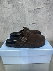 Prada Brown Suede Mules - 1