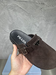 Prada Brown Suede Mules - 3