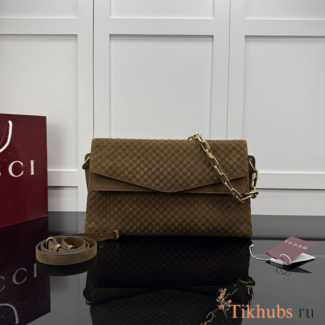 Gucci Large Suede Shoulder Brown Bag 36x19.5x9.5 - 1