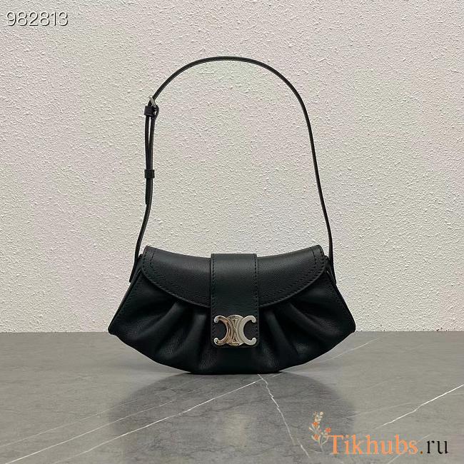 Celine Teen Polly Bag Black 29.5x3x14.5cm - 1
