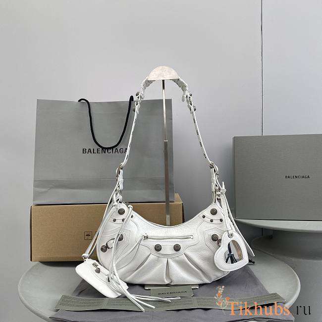 Balenciaga Le Cagole shoulder bag in white leather  33x16x8.4CM - 1