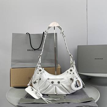 Balenciaga Le Cagole shoulder bag in white leather  33x16x8.4CM
