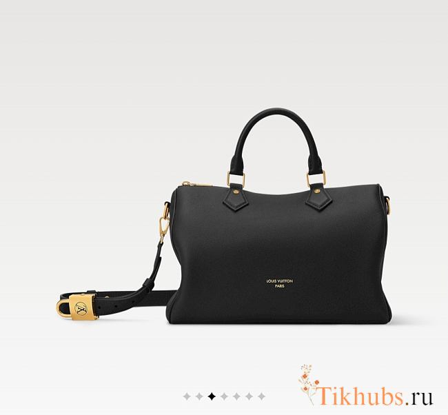 LOUIS VUITTON LV Speedy Soft 30 Low Key Black Bag 17x30x21cm - 1