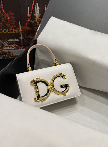 Dolce & Gabbana DG GirlsTop White Handel Bag 18x10x5cm