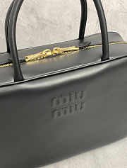 Miu Miu Black Beau Leather Top-handle Bag 34.5x12cmx23cm - 2
