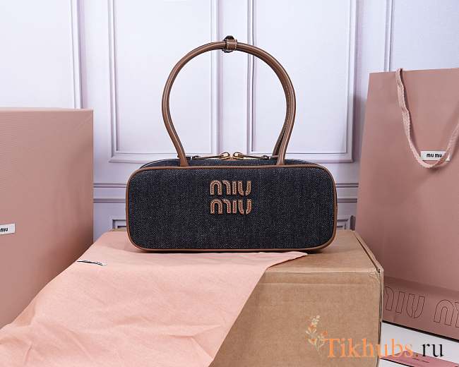 Miu Miu Blue/brandy Beau DenimBag 28X12X9cm - 1