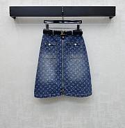 Louis Vuitton Monogram Denim A-Line Skirt - 1