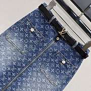 Louis Vuitton Monogram Denim A-Line Skirt - 6
