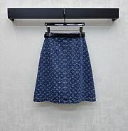 Louis Vuitton Monogram Denim A-Line Skirt - 5