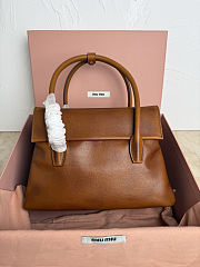 Miu Miu Solitaire Leather Tote Bag in Brown 23cm - 6