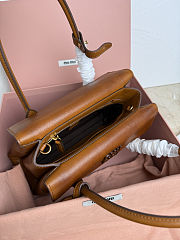 Miu Miu Solitaire Leather Tote Bag in Brown 23cm - 5