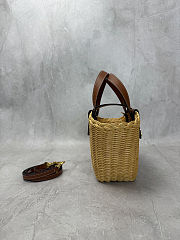 CELINE Teen Couffin in Wicker and Natural Calfskin 32x14x7cm - 6