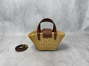 CELINE Teen Couffin in Wicker and Natural Calfskin 32x14x7cm - 5