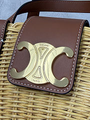 CELINE Teen Couffin in Wicker and Natural Calfskin 32x14x7cm - 3