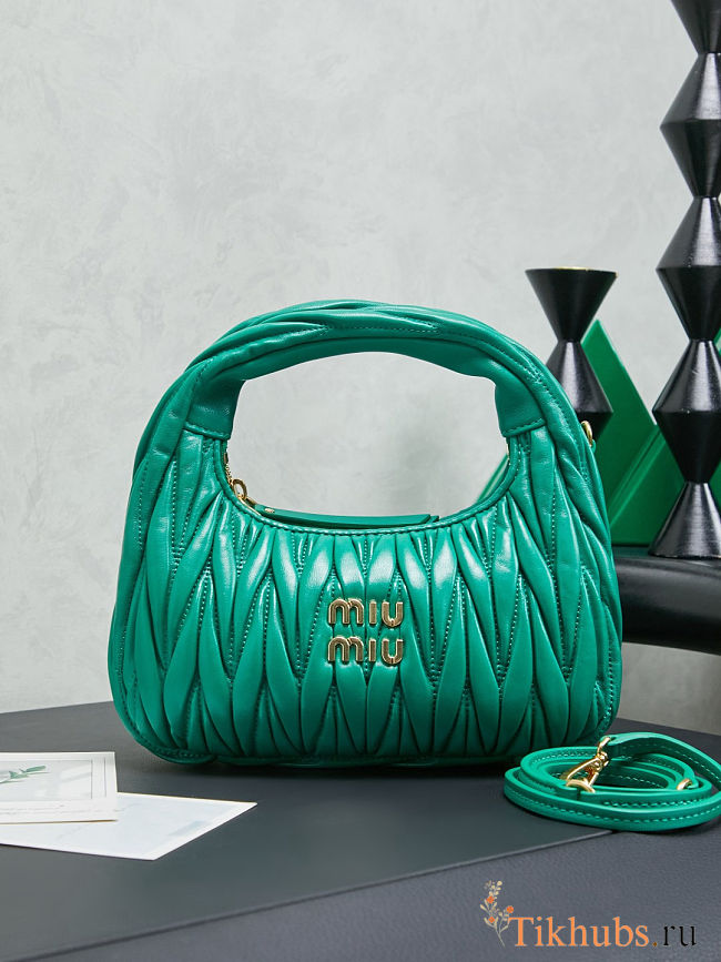 Miu Miu Wander Matelassé Nappa Leather Hobo Mini Bag 20×23×6cm - 1