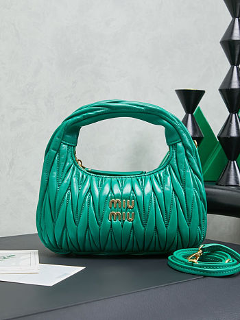 Miu Miu Wander Matelassé Nappa Leather Hobo Mini Bag 20×23×6cm