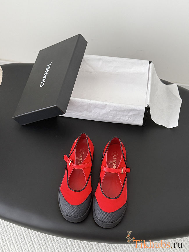 Chanel Mary Jane shoes Red and Black  - 1