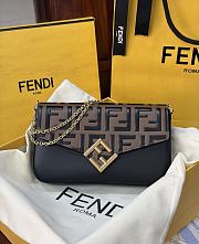 FENDI FF Diamonds Wallet OnChain Brown 22x12x3cm - 3