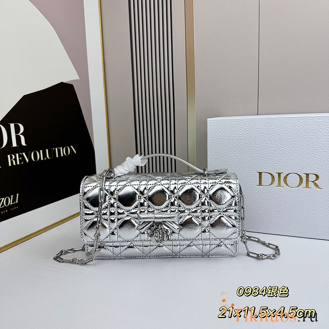 DIOR My Dior Mini Bag Sliver 21x11.5x4.5cm. - 1