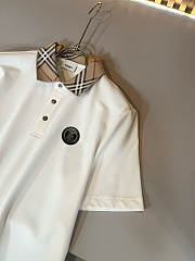 Burberry Check Collar Cotton Polo Shirt - 4