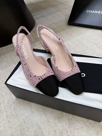 Chanel Slingbacks Pink Black Heels