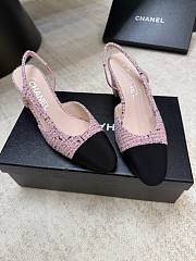Chanel Slingbacks Pink Black Heels - 6