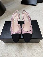 Chanel Slingbacks Pink Black Heels - 4