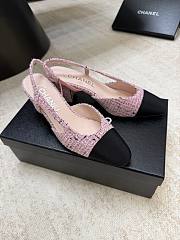 Chanel Slingbacks Pink Black Heels - 3