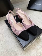 Chanel Slingbacks Pink Black Heels - 2