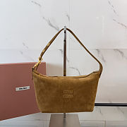 Miu Miu Olive Green Suede Pouch 18.5x14x10 - 1
