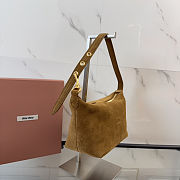 Miu Miu Olive Green Suede Pouch 18.5x14x10 - 4
