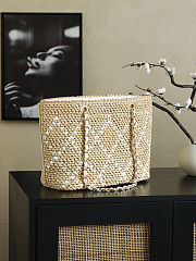 CHANEL Large Braided raffia Beige & Ecru Tote Bag 32×23×14cm - 6