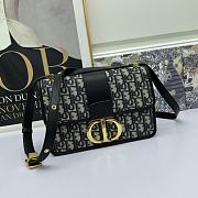 Dior Small 30 Montaigne Bag Blue Oblique Jacquard 24x16x6cm - 1