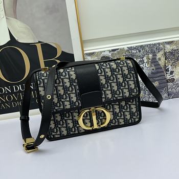 Dior Small 30 Montaigne Bag Blue Oblique Jacquard 24x16x6cm