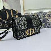 Dior Small 30 Montaigne Bag Blue Oblique Jacquard 24x16x6cm - 5