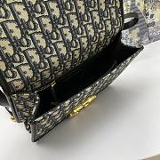 Dior Small 30 Montaigne Bag Blue Oblique Jacquard 24x16x6cm - 4