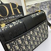 Dior Small 30 Montaigne Bag Blue Oblique Jacquard 24x16x6cm - 3