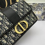 Dior Small 30 Montaigne Bag Blue Oblique Jacquard 24x16x6cm - 2