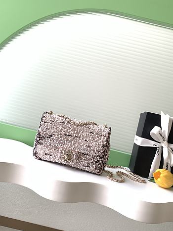 Chanel Evening Bag with Strass & Imitation Pearls 13x21x8cm