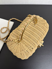 Chanel Braided Rattan Vanity Case Tan Rattan Gold 20x11x12cm - 6