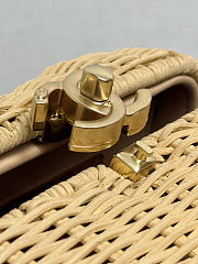 Chanel Braided Rattan Vanity Case Tan Rattan Gold 20x11x12cm - 4