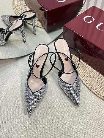 Gucci Crystal Slingback Pumps 10cm