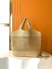 Saint Laurent Women's Natural Icare Maxi Raffia Tote Bag 37-55x43x5cm - 4
