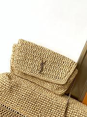 Saint Laurent Women's Natural Icare Maxi Raffia Tote Bag 37-55x43x5cm - 3