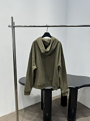 Miu Miu Forest Green Garment-dyed Hoodie Jacket  - 3